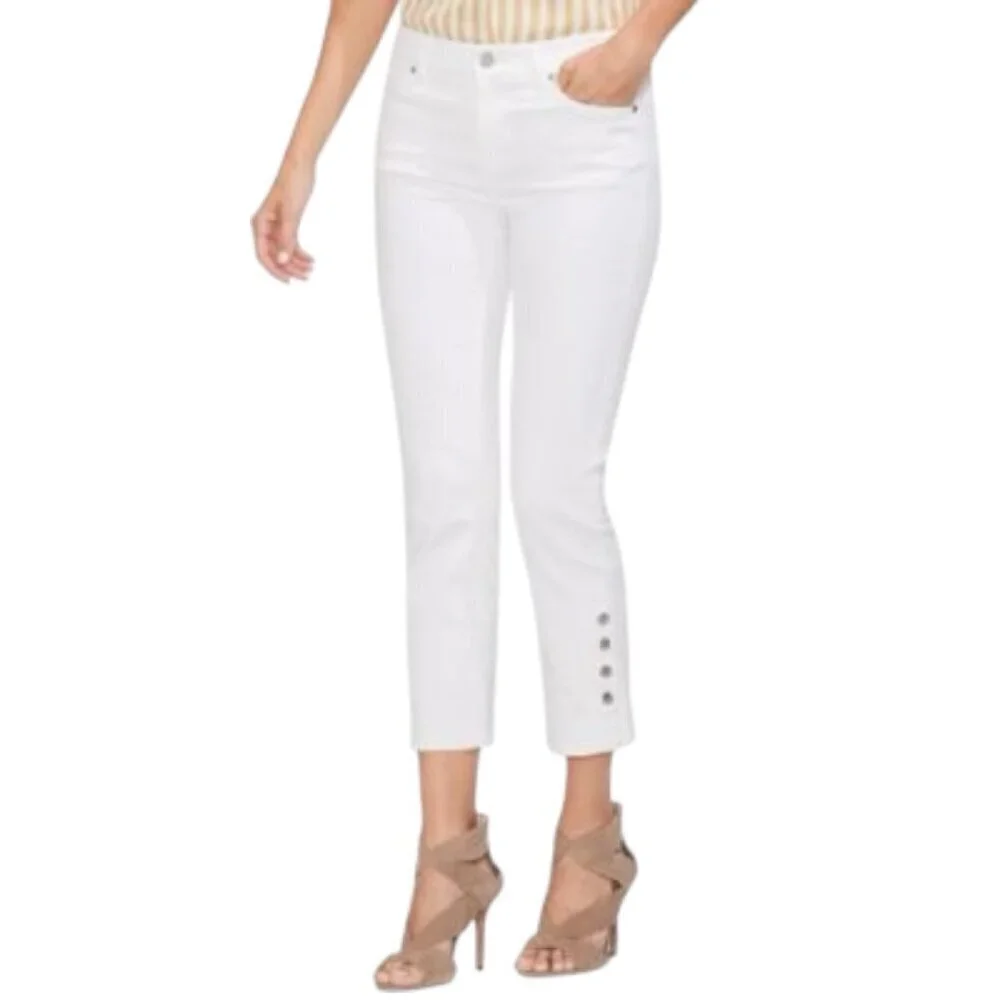 NWT Vince Camuto White Button Cuff Cropped Jeans 30